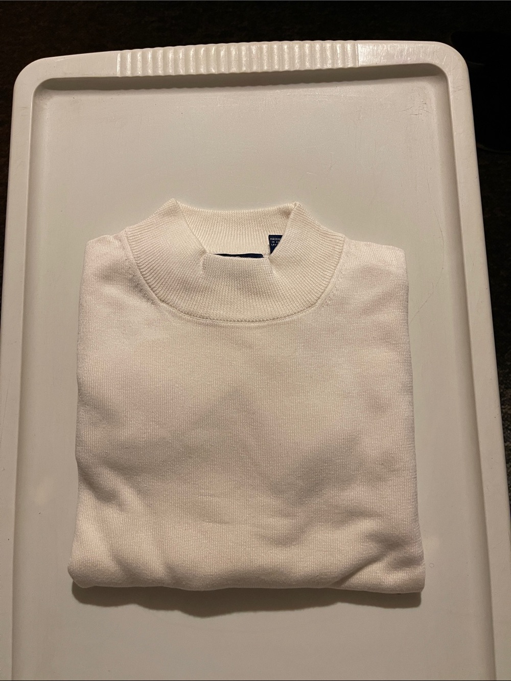 Men's Cream Turtleneck Sweater - Soft Mock Neck